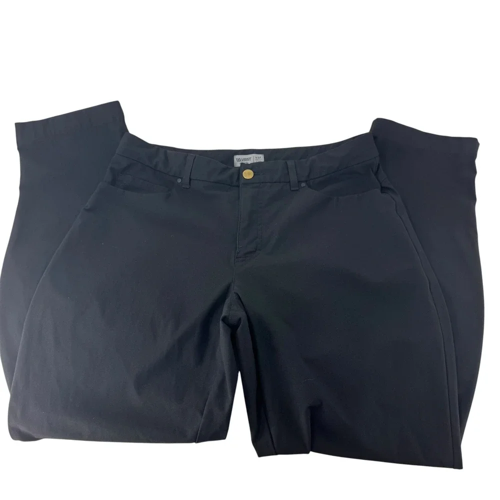 VRST Athletic Men Black 5-Pocket Golf Commuter Pants 33x32 Stretch Slim Fit
